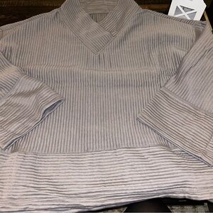 Women Gray Tahari Sport Ribbed Pullover Sweater Sz 3XL NWT